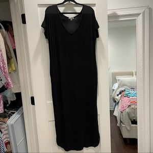 Zenana Rolled Sleeve Side Slit maxi dress